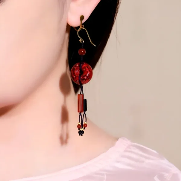 Crimson Ink Lacquer Earrings