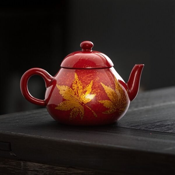 Golden Maple Lacquer Zisha Teapot