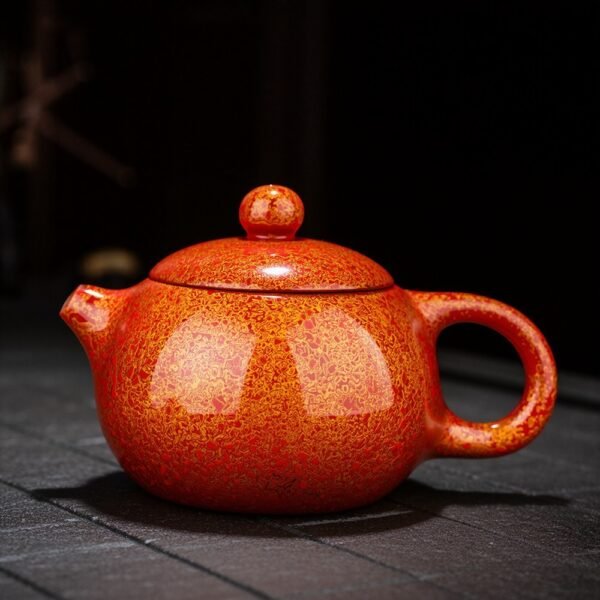 Graceful Lacquer Zisha Xi Shi Teapot