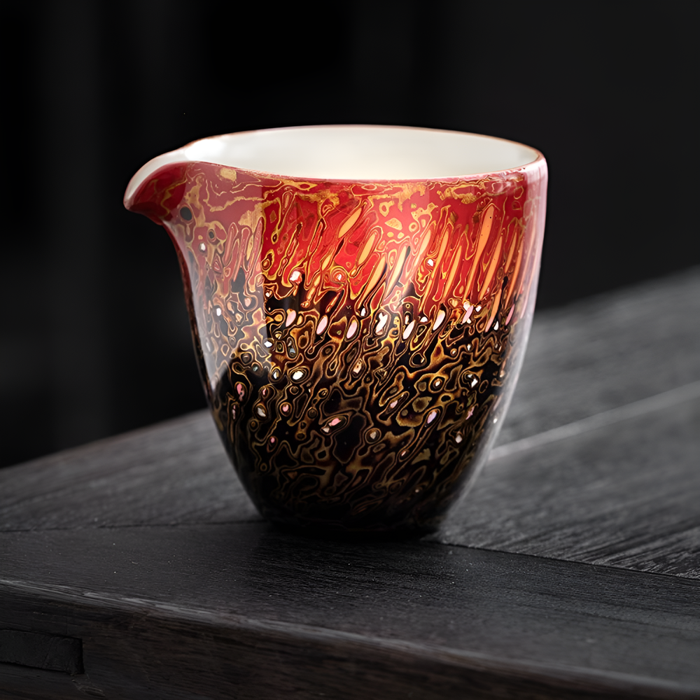 Crimson Flame Lacquer Tea Sharing Cup