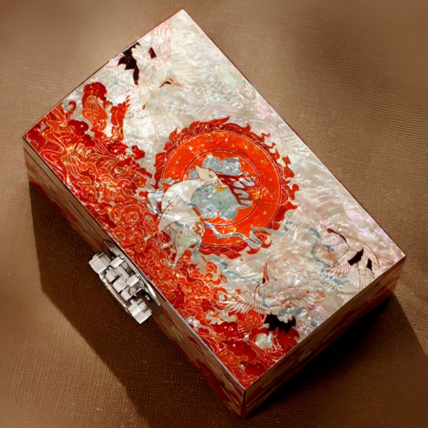 Dunhuang Nine-Colored Deer Full Mother-of-Pearl Inlay Flip-Top Jewelry Box