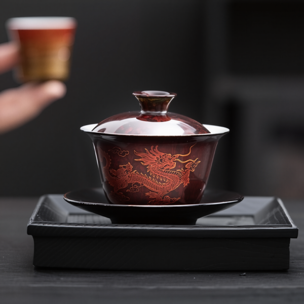 Flying Dragon Lacquer Gaiwan