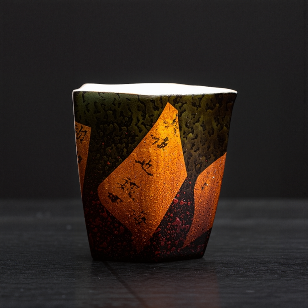 Ruyi Gold Leaf Wabi-Sabi Lacquer Tea Sharing Cups4